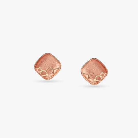 Pebble Poise Gold Stud Earrings
