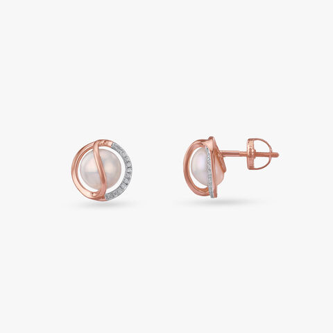 Lustre Loop Diamond Stud Earrings