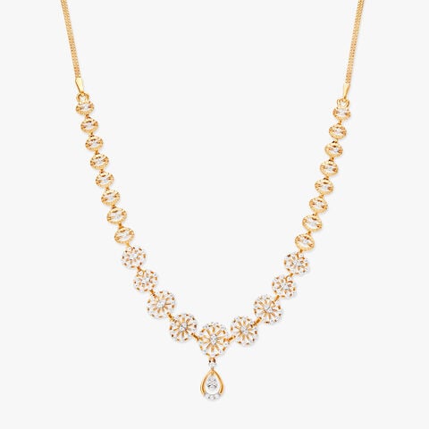 Divine Floral Diamond Necklace Set