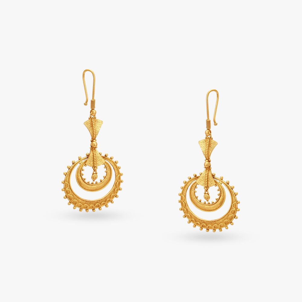 Chandbalis Gold Hoop Earrings Tanishq Online Store