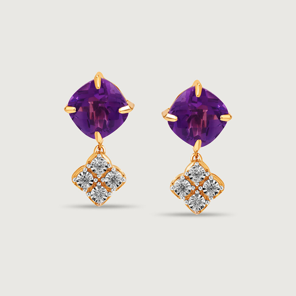 Amethyst online earrings tanishq
