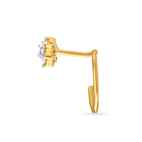 Serene Snowflake Gold and Diamond Nose Pin