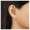 Leafy Diamond Hoop Bali Earrings,,hi-res image number null