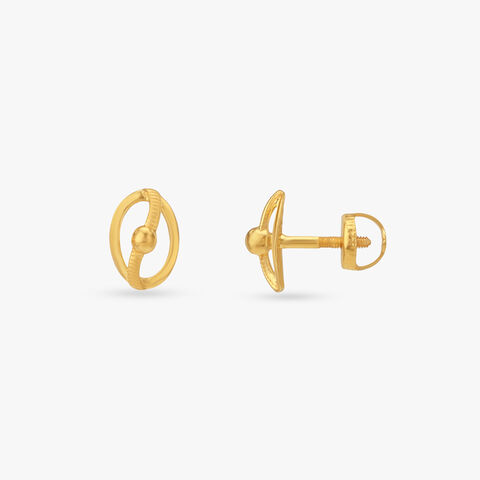 Tiny Orbit Gold Stud Earrings for Kids