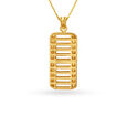 Stripe Cut Gold Pendant For Men,,hi-res image number null