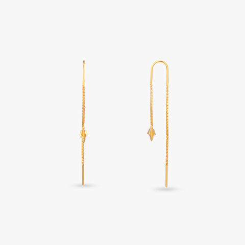 Cascading Leaf Gold Hoop Earrings