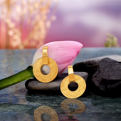 Circle Play Gold Earrings