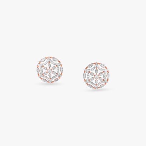 Petal Compass Diamond Stud Earrings