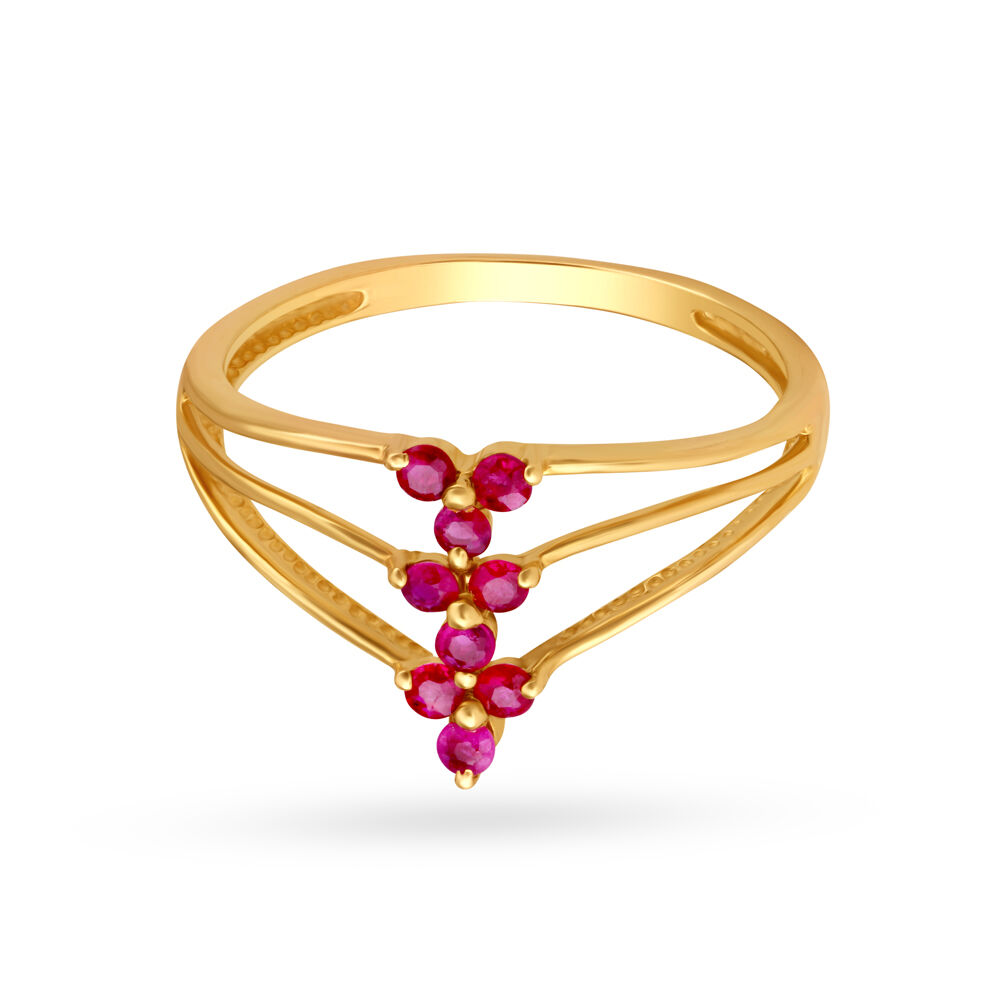Alluring 9 Stone Ruby Ring