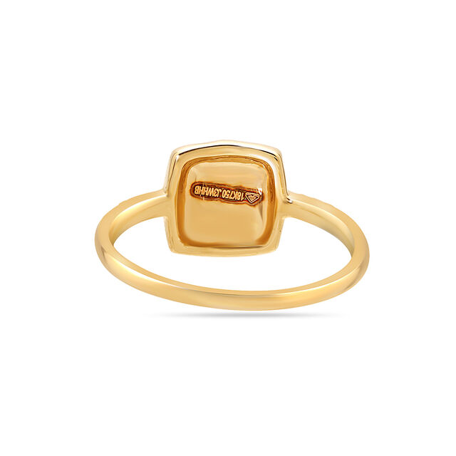18 KT Yellow Gold Geometric Sparkle Diamond Ring,,hi-res image number null