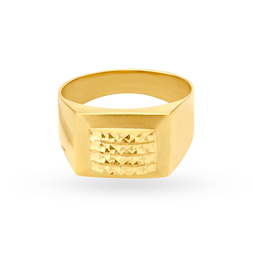 Mens Gold Engagement Ring With Baguette Diamond