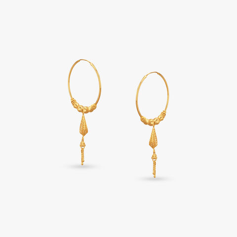 Petal Mesh Gold Hoop Earrings