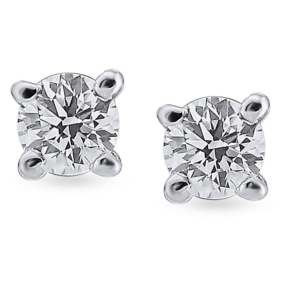 Contemporary Single Stone Diamond Stud Earrings