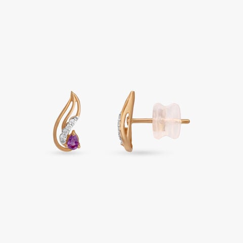 Petal Flame Diamond Stud Earrings