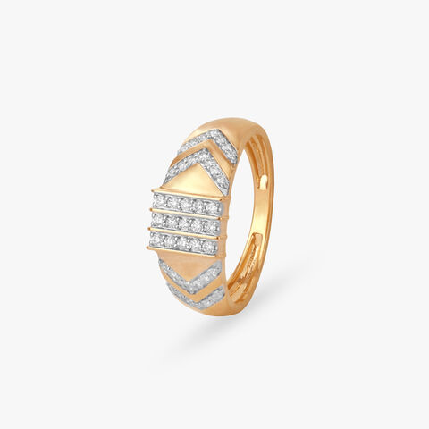 Chevron Edge Diamond Ring for Men