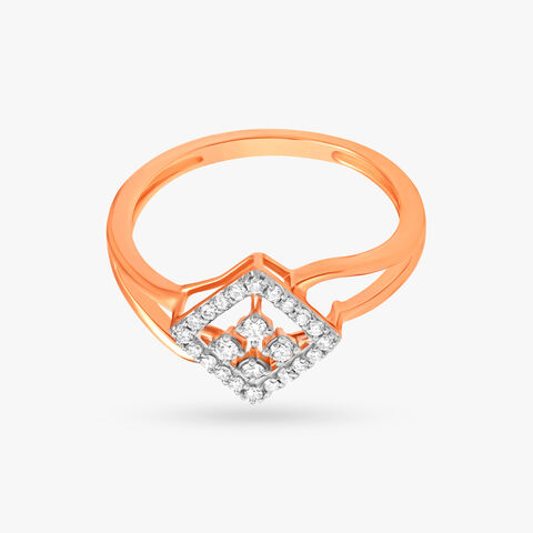 Dainty Geometric Diamond Ring