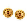 Spectacular Gold Stud Earrings with Enamel,,hi-res image number null