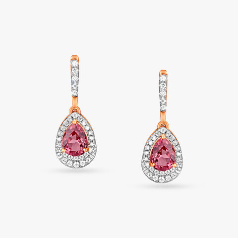 Make me Blush Diamond Drop Earrings