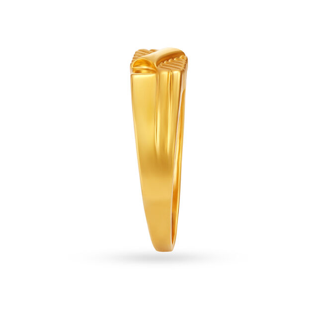 Cross Pattern Gold Finger Ring For Men,,hi-res image number null