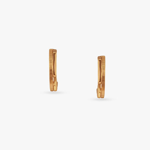 Textured Arc Gold Stud Earrings
