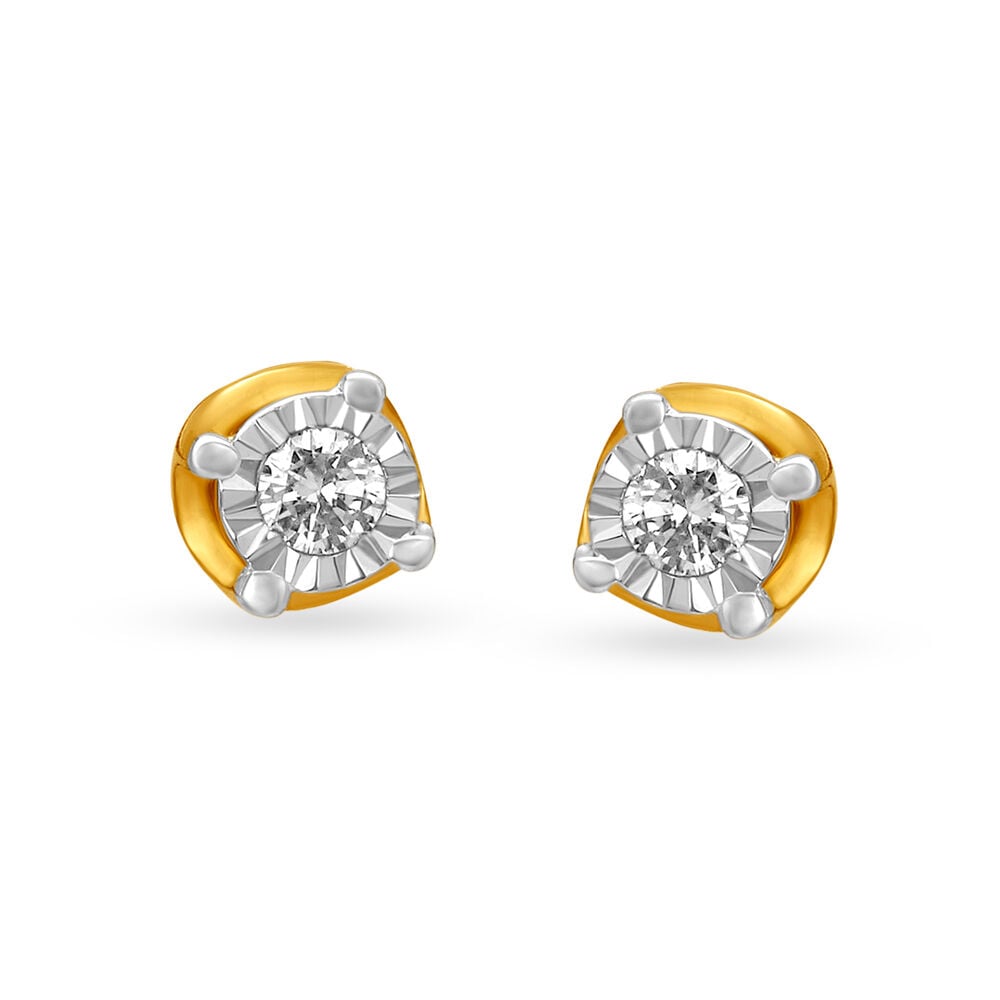 Arresting Floral Diamond Stud Earrings