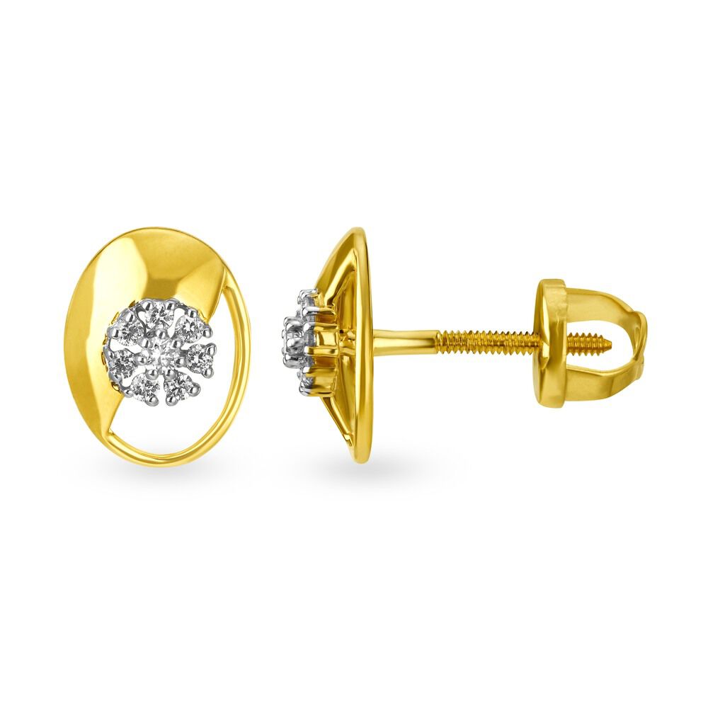 Bud Shape Solitaire Cluster Earrings