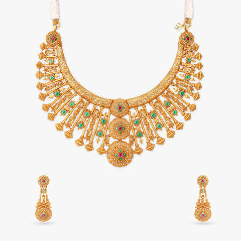 Starlit Mandala Gold Necklace Set