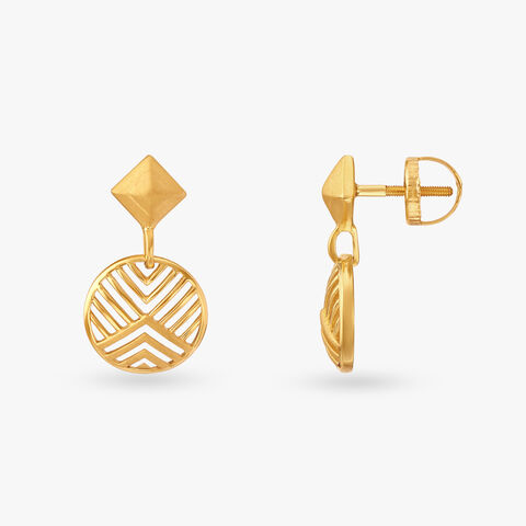 Architectural Gold Drop Earrings