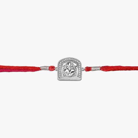 Sacred Ganesha Silver Rakhi