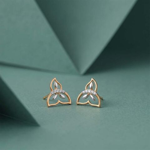 Trinity Flame Diamond Stud Earrings