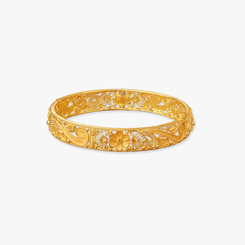 Floral Tapestry Gold Bangles