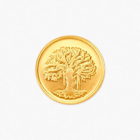 Auspicious Banyan tree 22 karat Gold Coin