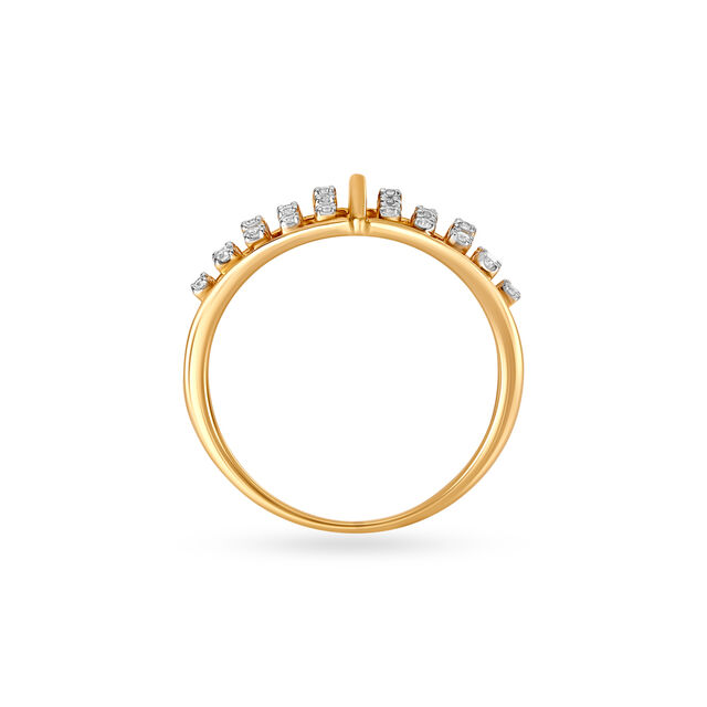 14KT Yellow Gold Finger Ring with Diamonds,,hi-res image number null