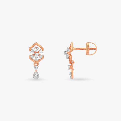 Blossom Grace Diamond Drop Earrings