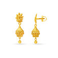 Brilliant Yellow Gold Peacock Jhumkas,,hi-res image number null