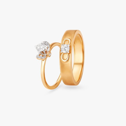 Twin Flames Diamond Couple Rings