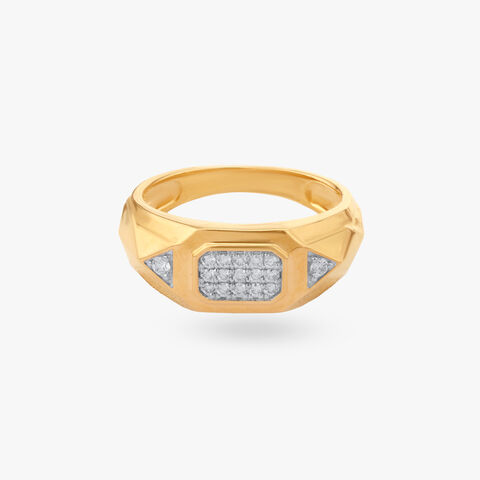 Regal Rectangular Diamond Ring For Men