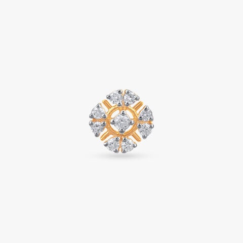 Petal Cross Diamond Nose Pin
