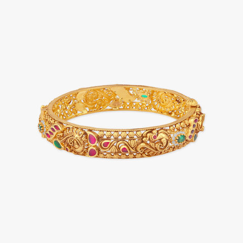 Peacock Trail Gold Bangles