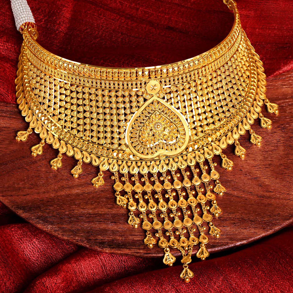 Heavy gold necklace on sale tanishq