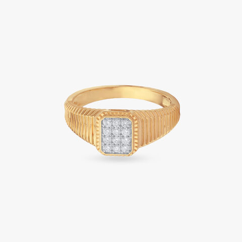 Bold Grid Diamond Ring For Men