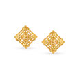 Unique Enchanting Gold Stud Earrings,,hi-res image number null
