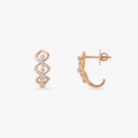 Infinity Twist Diamond Hoop Earrings
