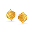 Stylish Carved Gold Stud Earrings,,hi-res image number null