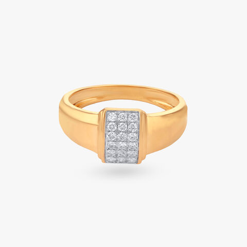 Bold Rectangular Diamond Ring For Men alternate view 1