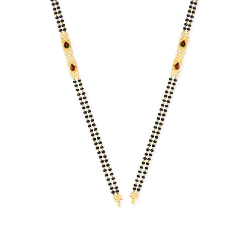 Carved Gold and Enamel Mangalsutra