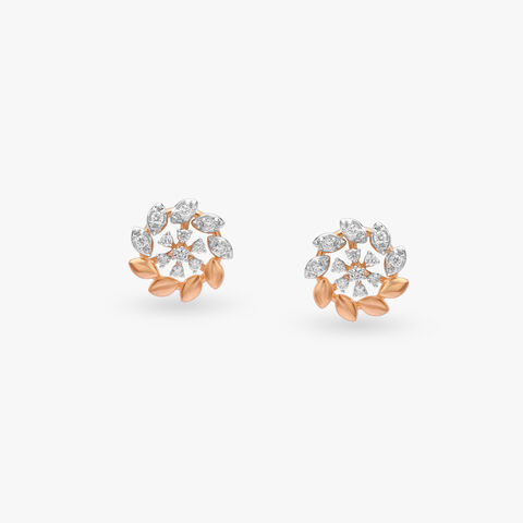 Petal Halo Diamond Stud Earrings