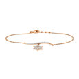 14 KT Rose Gold Star Of David Diamond Bracelet,,hi-res image number null