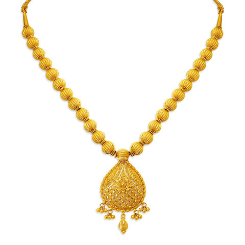 Stately Gold Nakashi Necklace Set for the Tamil Bride