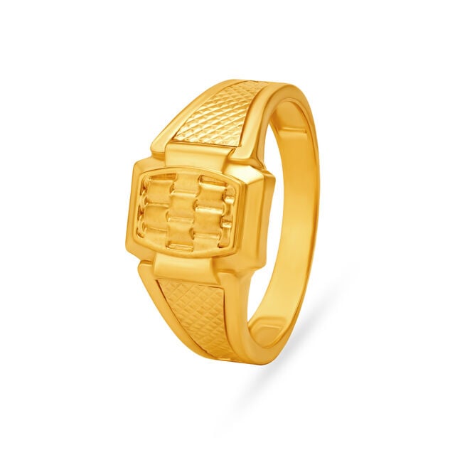 Engraved Gold Finger Ring For Men,,hi-res image number null
